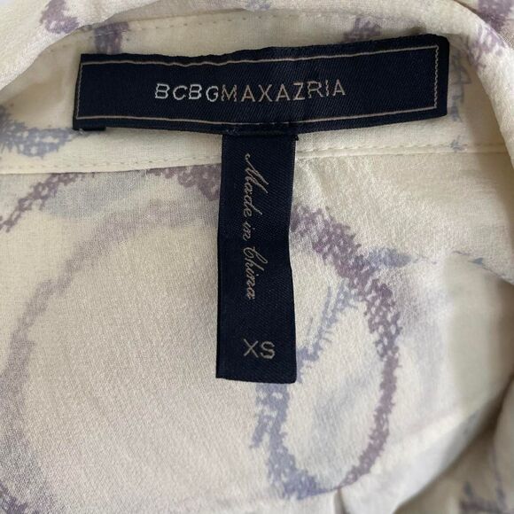 BCBGMAXAZRIA Boho Siren Pure Silk Cream White Kaftan Tunic Blouse Cover Up XS - Picture 7 of 8